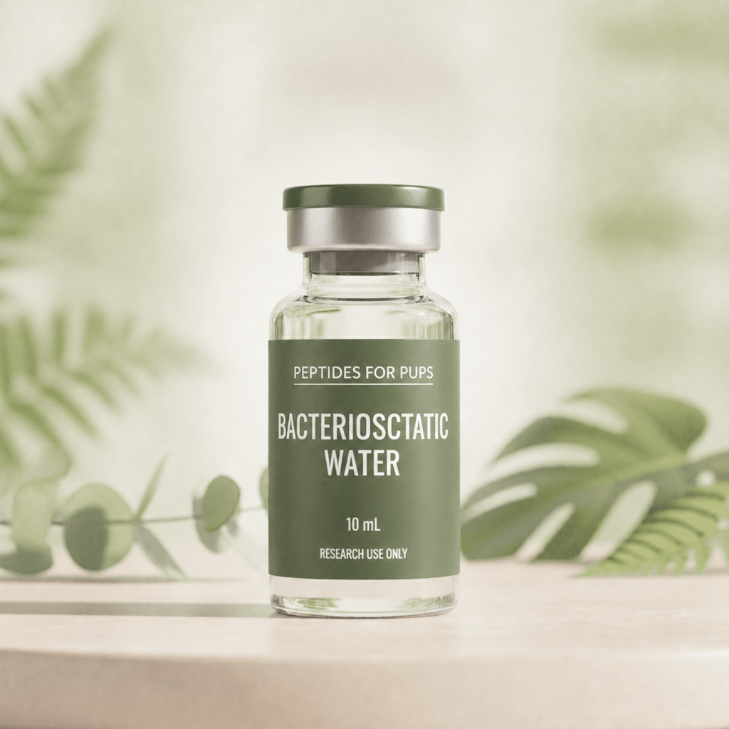 Bacteriostatic Water 10 mL Peptides for Pups research vial