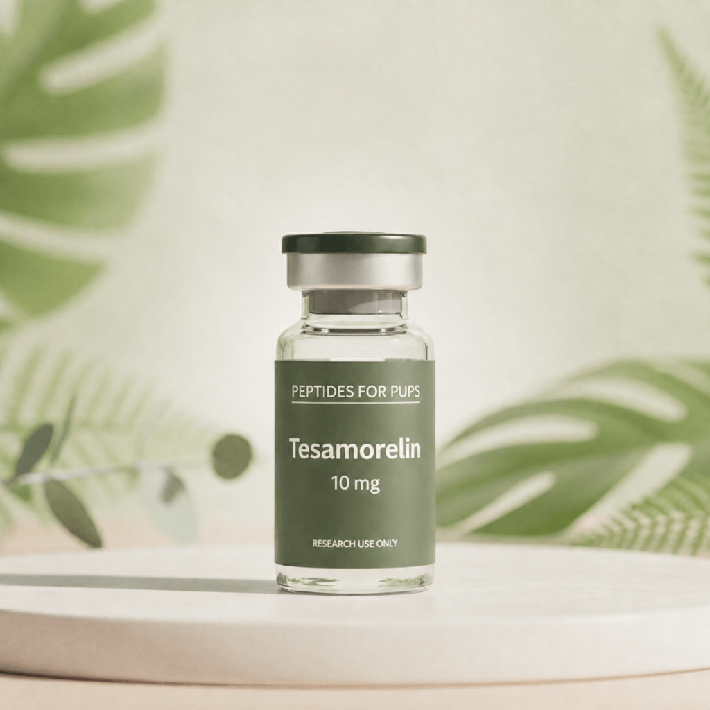 Tesamorelin 10 mg Peptides for Pups research vial